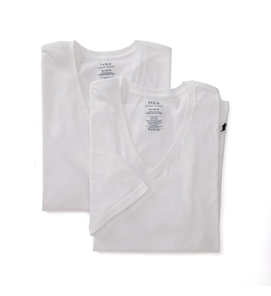Polo Ralph Lauren LXVN Big Man 100% Cotton V-Necks - 2 Pack (White)