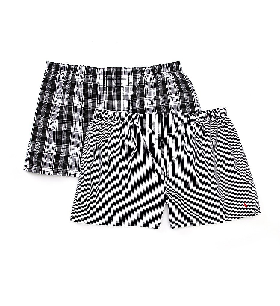 Polo Ralph Lauren LXWB Big and Tall 100% Cotton Boxers - 2 Pack (Bengal Stripe/Stockton 52 Waist)