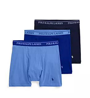 Classic Fit Cotton Mid-Rise Boxer Brief - 3 Pack Blue/Royal/Navy M