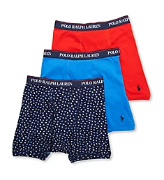 Classic Fit Cotton Mid-Rise Boxer Brief - 3 Pack Flag/Red/Boysenberry S