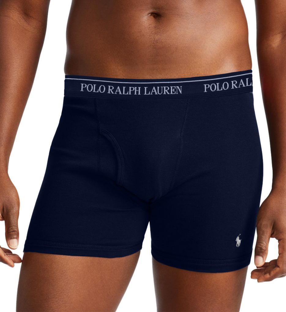 Polo Ralph Lauren Classic Fit Cotton Mid-Rise Boxer Brief - 3 Pack Blue/Royal/Navy 2XL  - Image 1