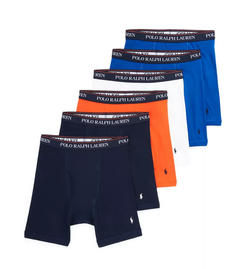 Classic Fit Boxer Briefs - 6 Pack Black/Blue/Grey/Red M