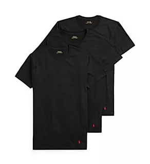 Classic Fit 100% Cotton Crew T-Shirt - 3 Pack Polo Black L