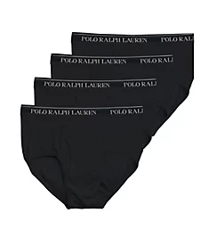 Classic Fit Cotton Mid-Rise Briefs - 4 Pack Polo Black S