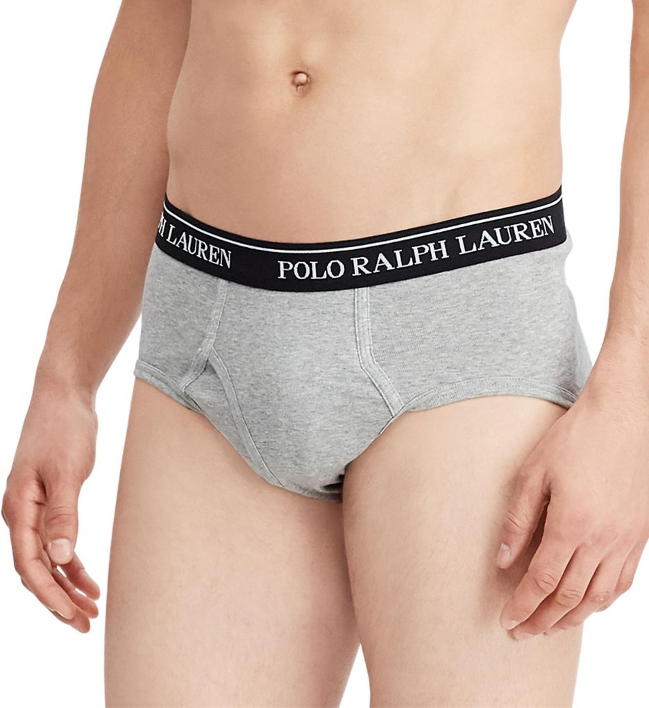 Polo Ralph Lauren L132015 Mens Grey/Black 4-Pack Classic Fit Briefs Size XL
