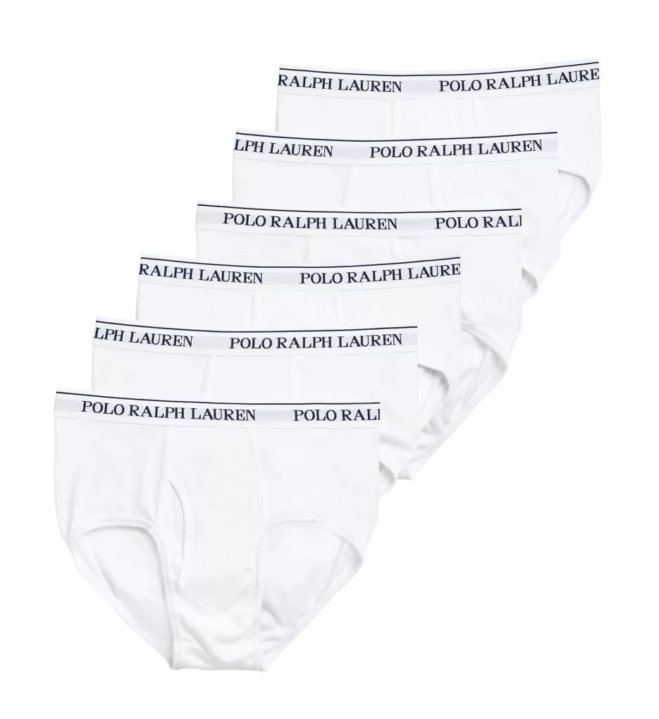 Classic Fit Mid Rise Briefs - 6 Pack WHT S