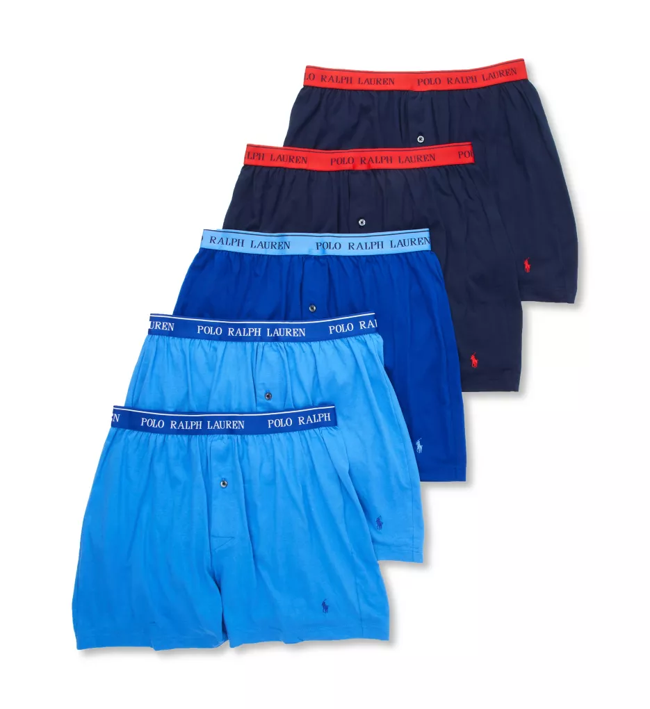 Classic Fit Cotton Knit Boxers - 5 Pack ANDMBK S