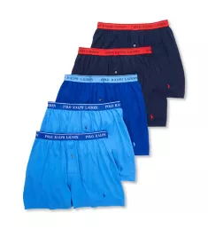 Classic Fit Cotton Knit Boxers - 5 Pack