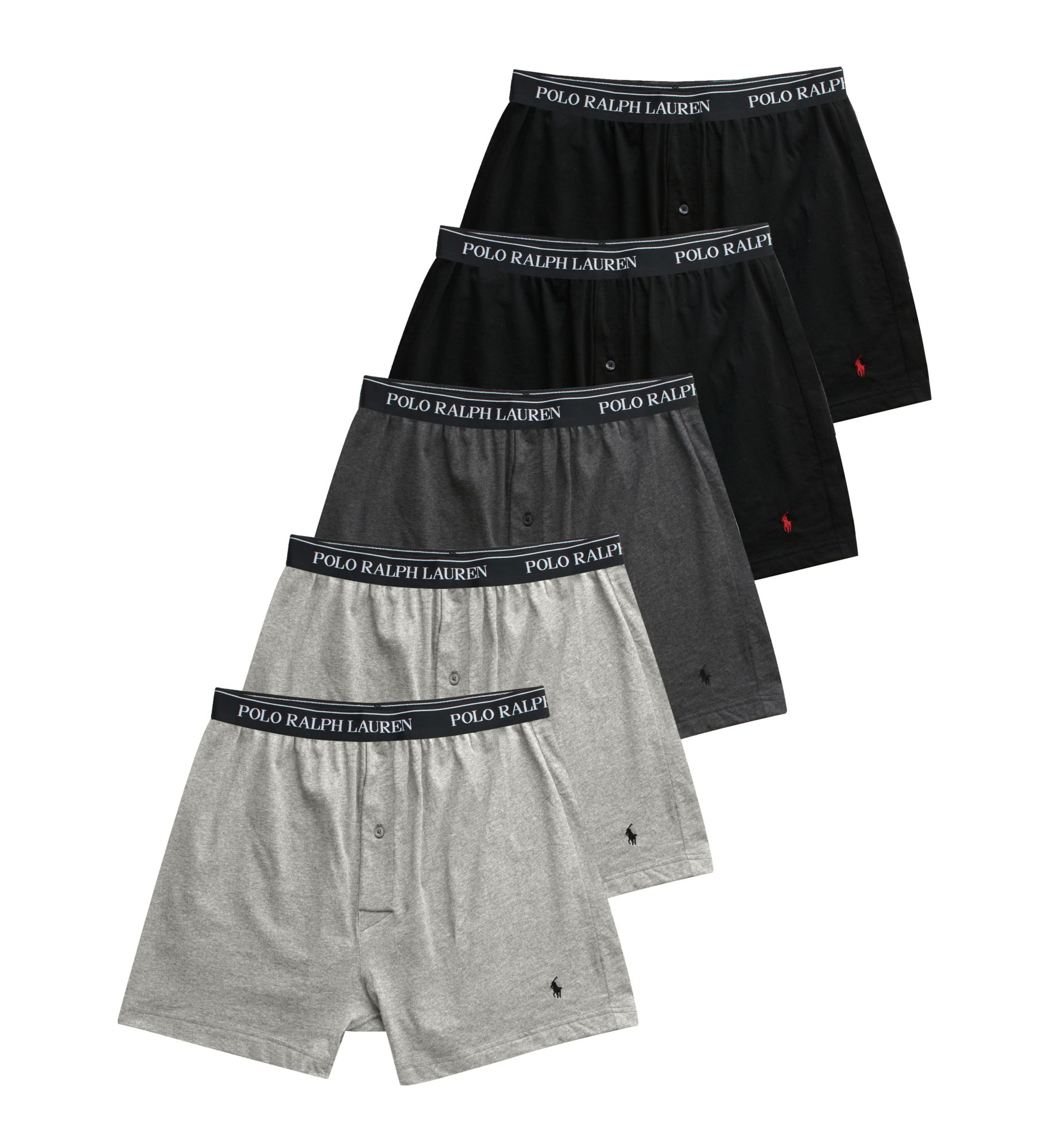 Polo Ralph Lauren NCKBP5 Classic Fit Cotton Knit Boxers - 5 Pack 