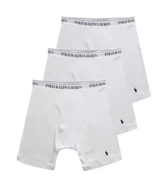 Classic Fit Cotton Long Leg Boxer Brief - 3 Pack WHT 2XL