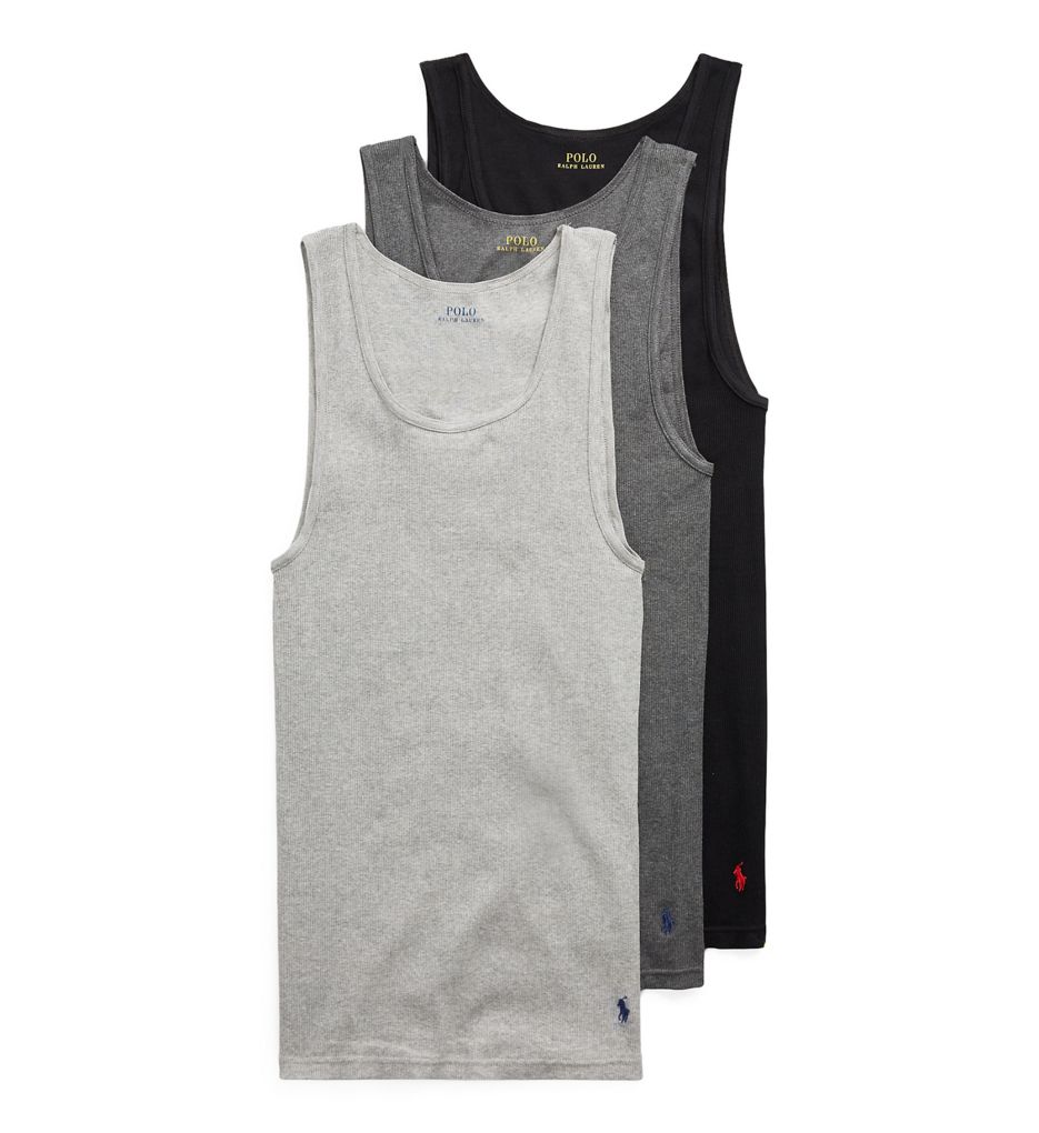 Image of Classic Fit 100% Cotton Ribbed Tank - 3 Pack