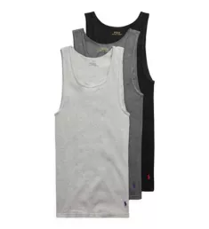 Classic Fit 100% Cotton Ribbed Tank - 3 Pack ANDMBK M