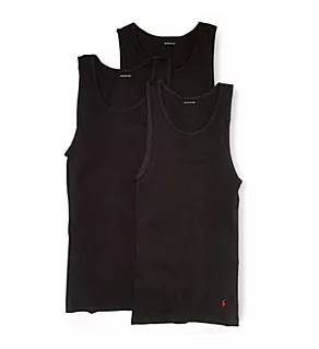 Classic Fit 100% Cotton Ribbed Tank - 3 Pack Polo Black XL