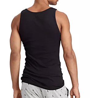 Classic Fit 100% Cotton Ribbed Tank - 3 Pack Polo Black XL