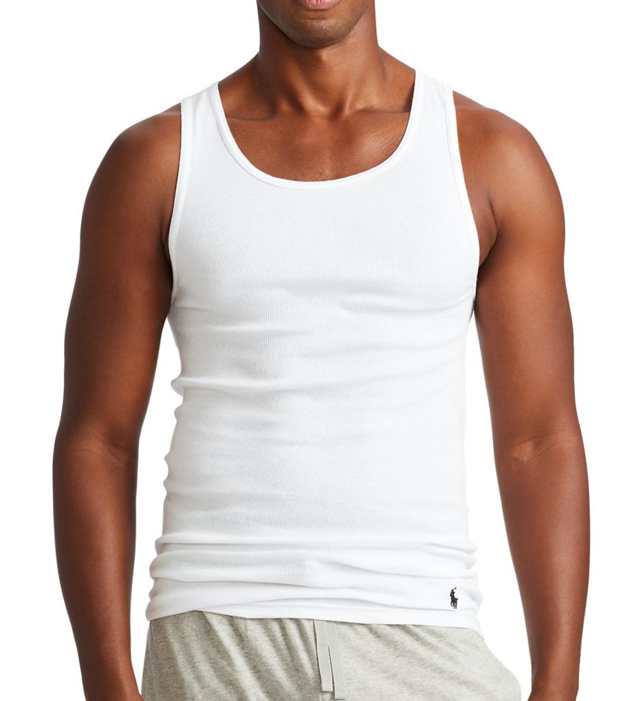 Polo Ralph Lauren Classic Fit 100% Cotton Ribbed Tank - 3 Pack NCTKP3 - Image 1