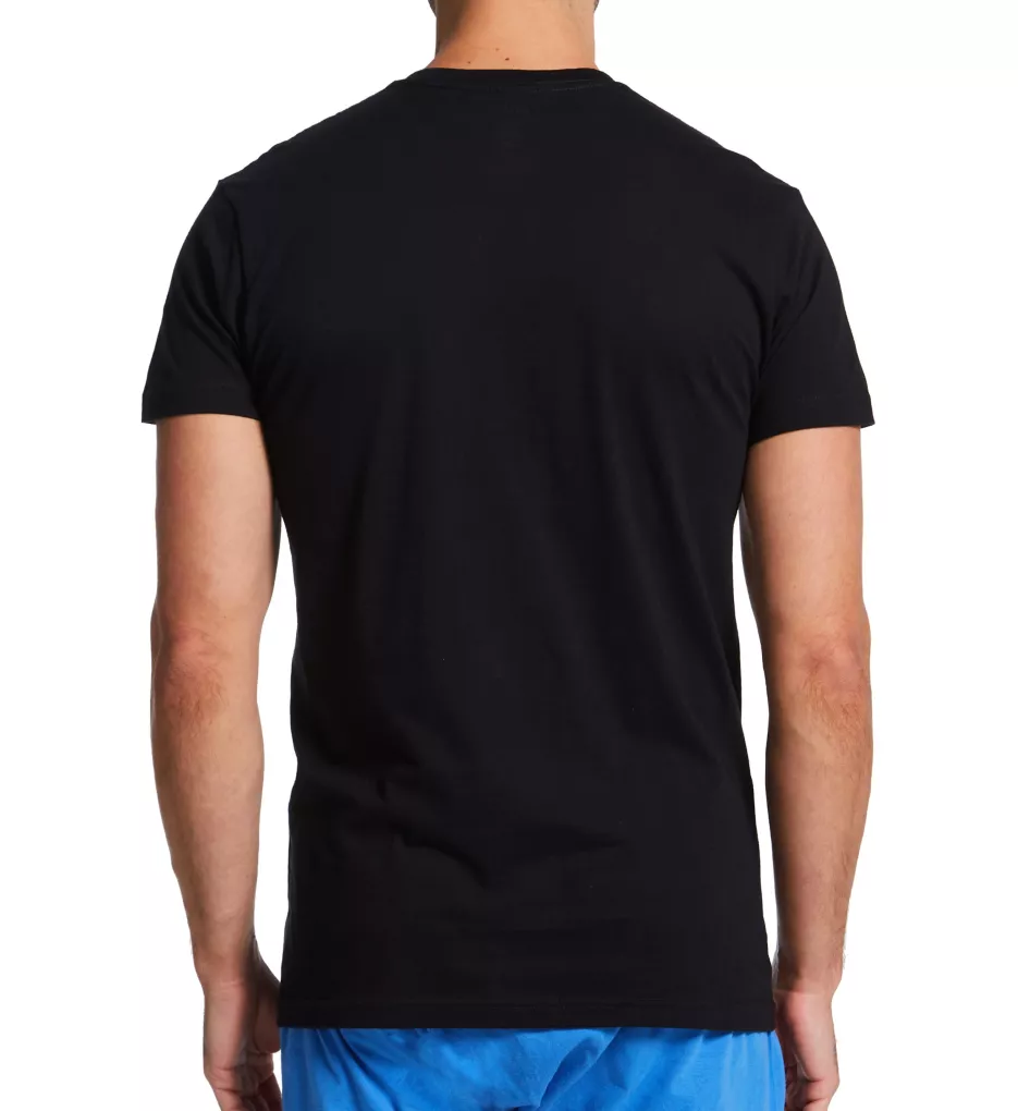 Classic Fit 100% Cotton V-Neck T-Shirt - 3 Pack Polo Black S