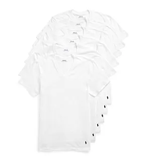 Cotton Classic V-Neck T-Shirt - 6 Pack WHT 2XL
