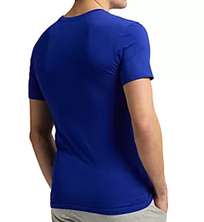 Slim Fit 100% Cotton Crew T-Shirt - 3 Pack Royal/White/Red S