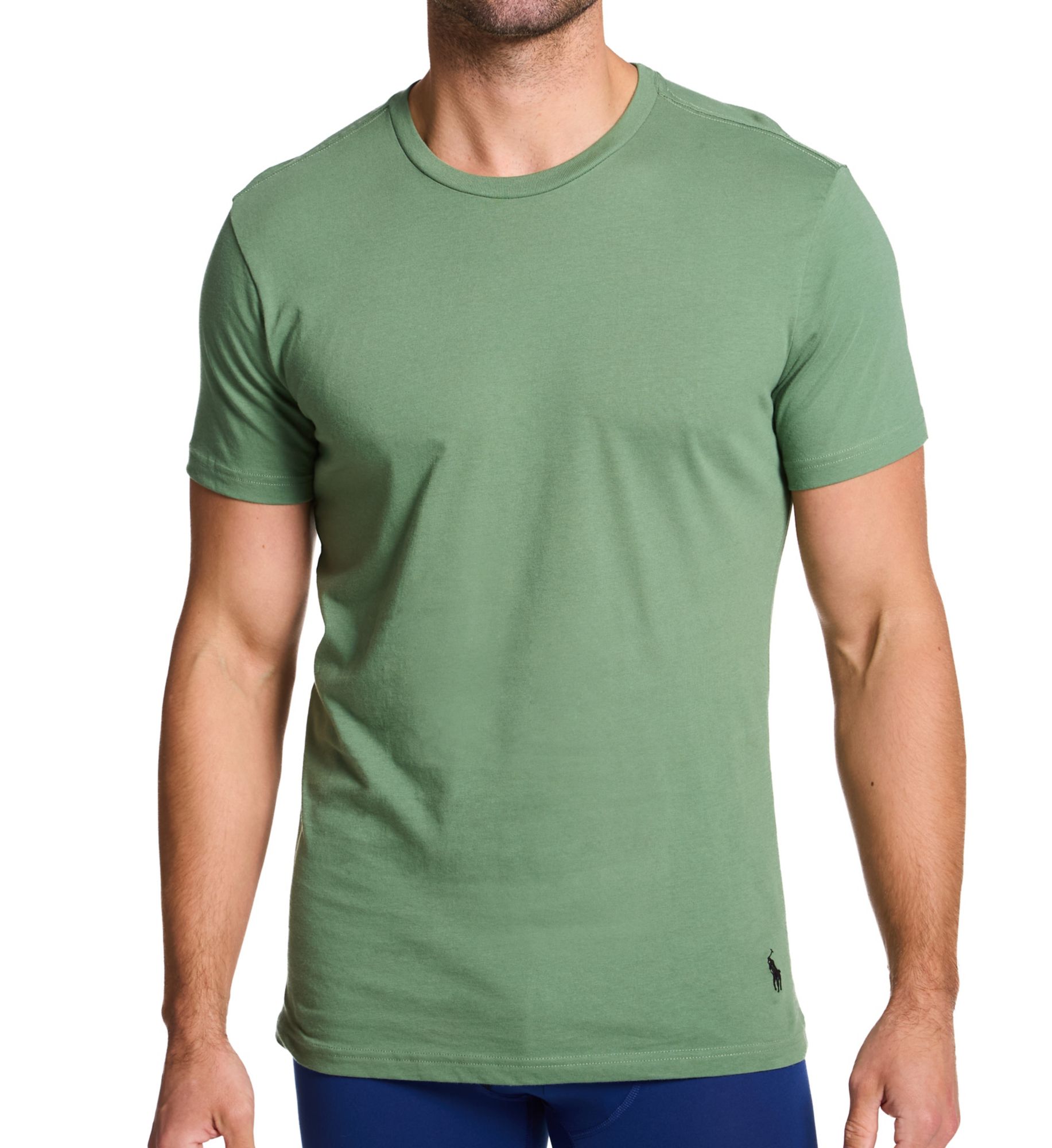 Polo Ralph Lauren Slim Fit 100% Cotton Crew T-Shirt - 3 Pack Fatigue/Black/Heather L  - Image 1