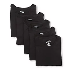 Slim Fit Crew T-Shirt - 5 Pack Polo Black XS