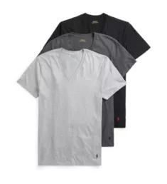 Slim Fit 100% Cotton V-Neck T-Shirt - 3 Pack ANDMBK L