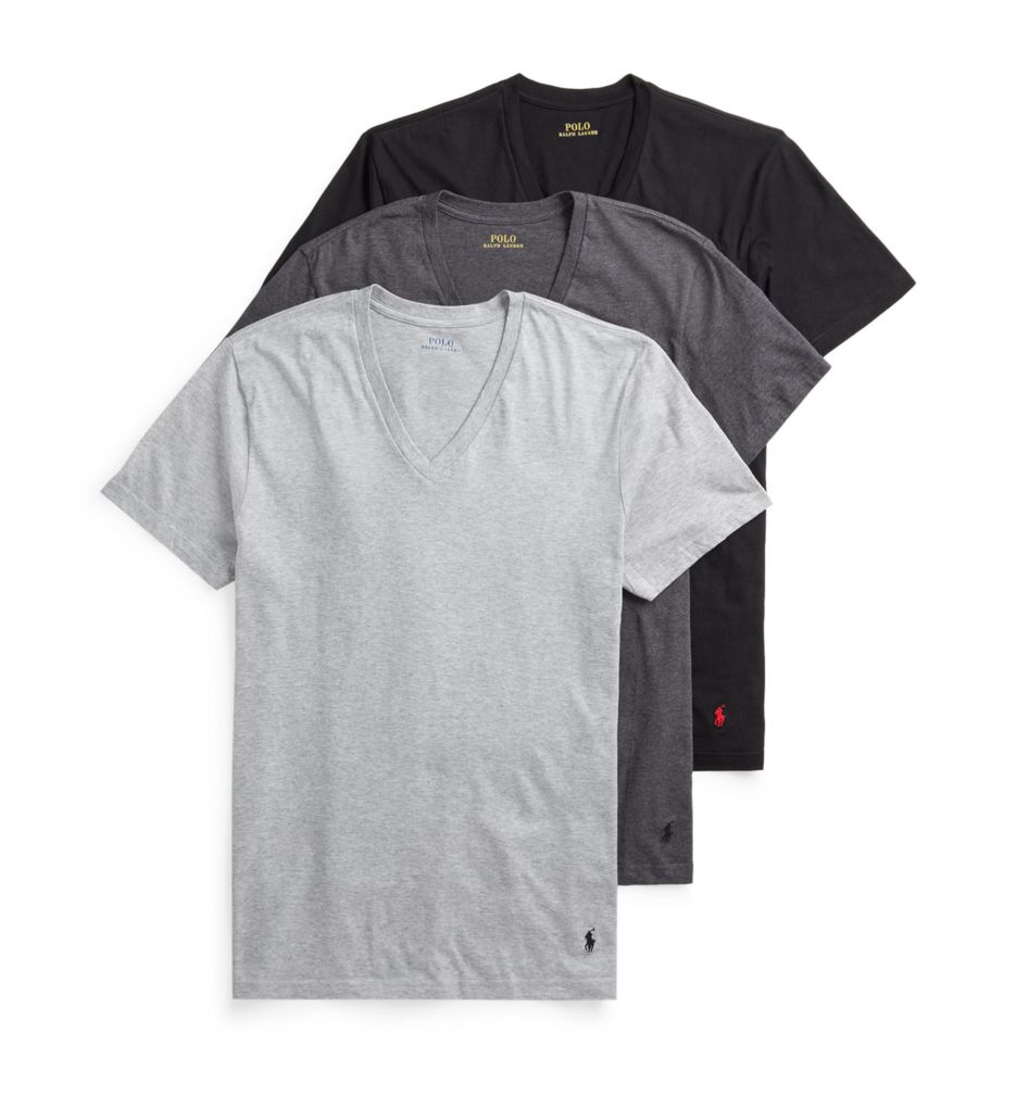 Slim Fit 100 Cotton V Neck T Shirt 3 Pack