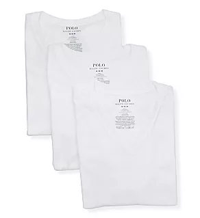 Slim Fit 100% Cotton V-Neck T-Shirt - 3 Pack WHT M