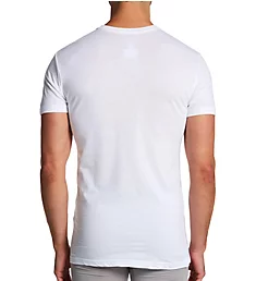 Slim Fit 100% Cotton V-Neck T-Shirt - 3 Pack WHT S
