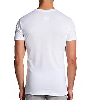 Slim Fit 100% Cotton V-Neck T-Shirt - 3 Pack WHT M