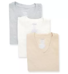 Slim Fit Cotton Stretch V-Neck T-Shirt - 3 Pack