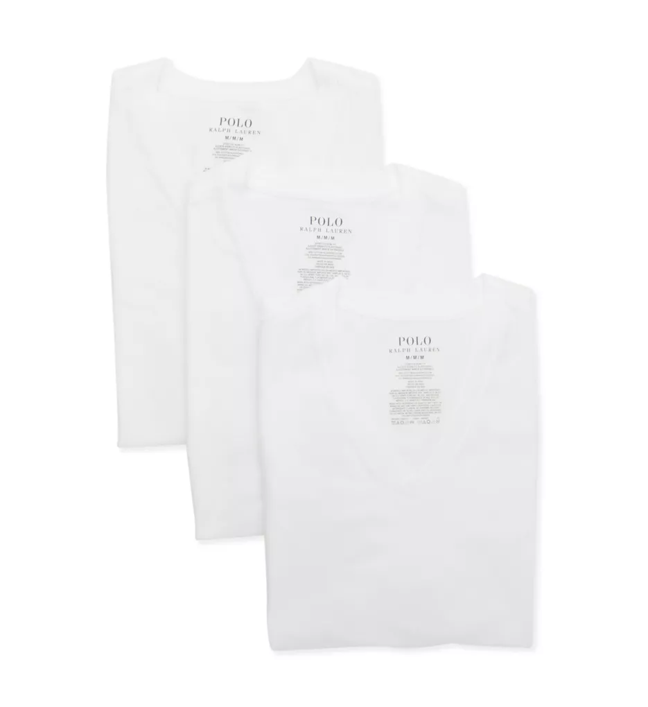 Slim Fit Cotton Stretch V-Neck T-Shirt - 3 Pack WCNAV S