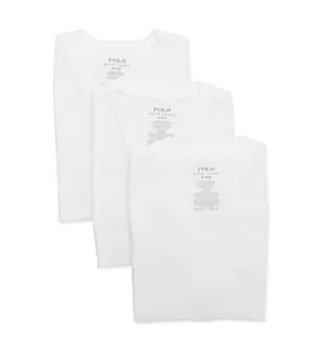Slim Fit Cotton Stretch V-Neck T-Shirt - 3 Pack White/Cruise Navy L