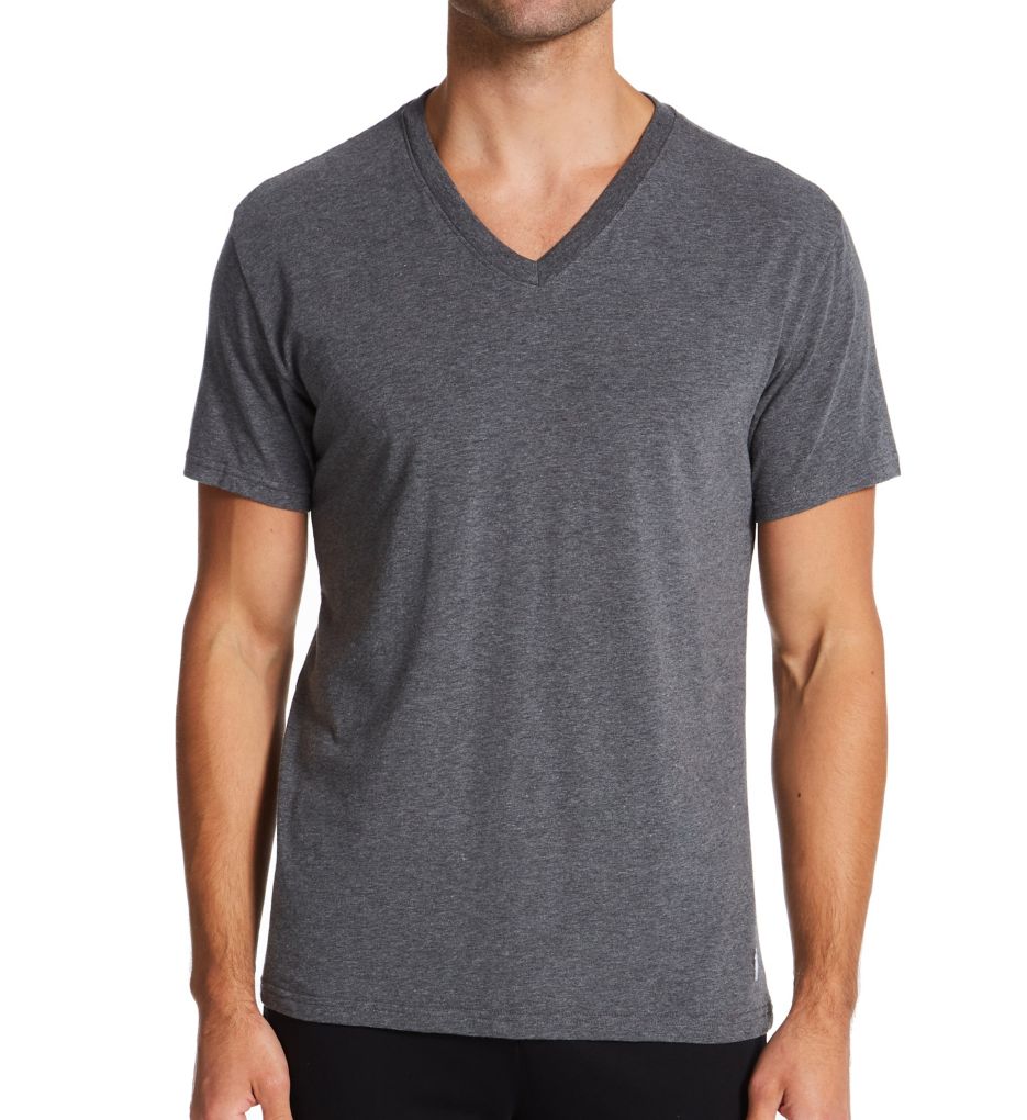 Slim Fit Cotton Stretch V-Neck T-Shirt - 3 Pack-fs