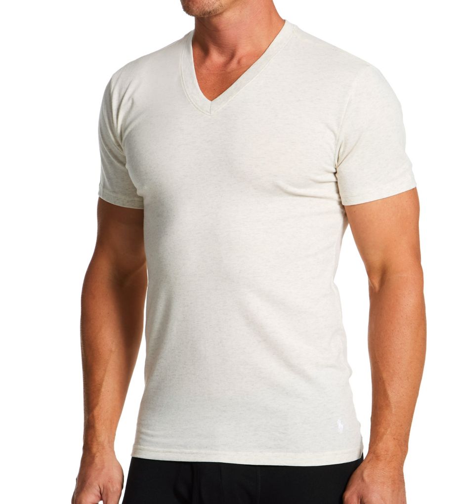 Slim Fit Cotton Stretch V-Neck T-Shirt - 3 Pack-gs