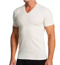 Slim Fit Cotton Stretch V-Neck T-Shirt - 3 Pack