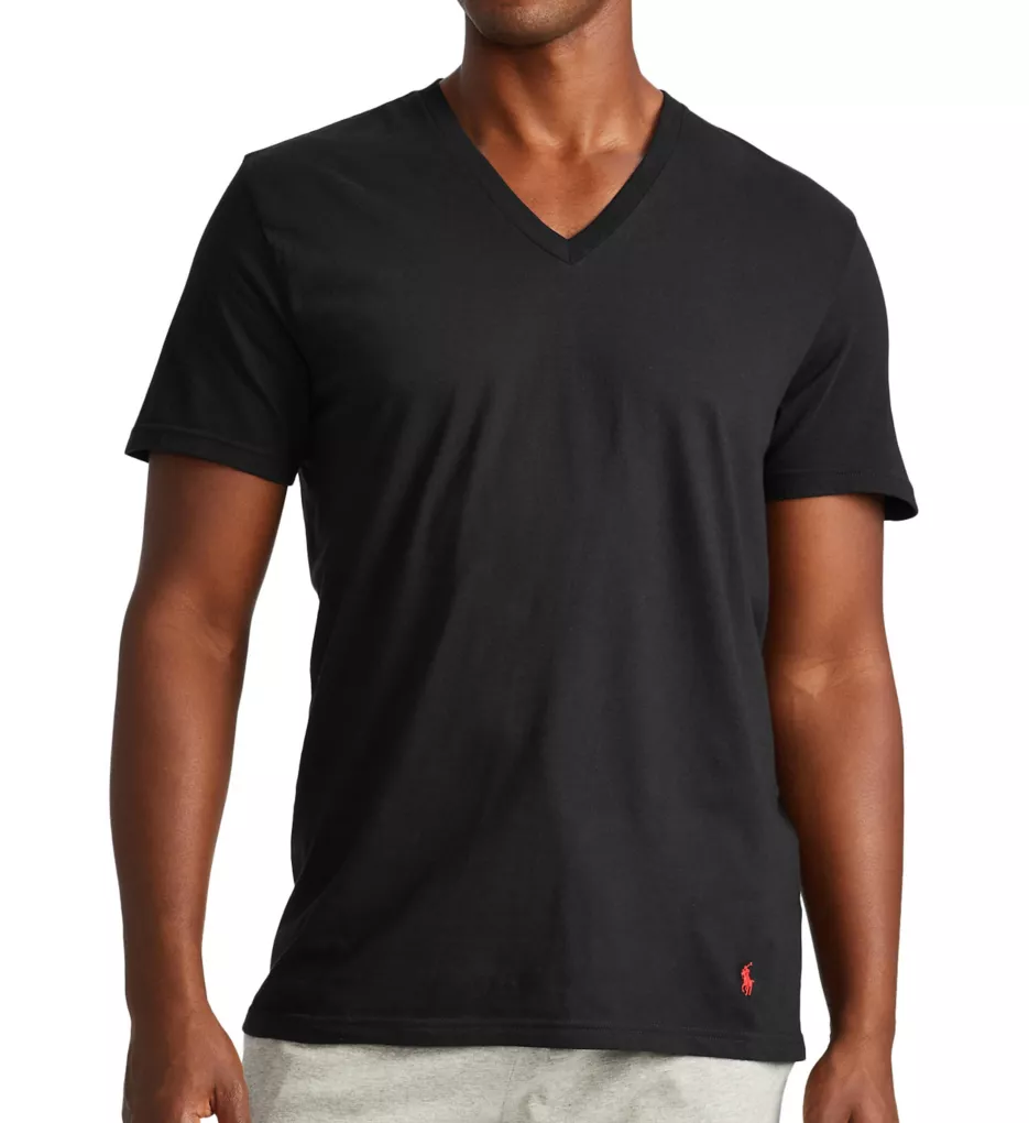 Nautica Men's Cotton Tees Black V-Neck 3pk