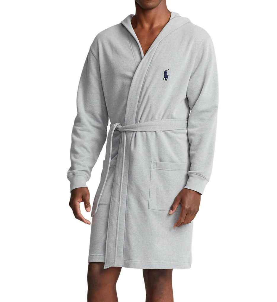 Brushed Fleece Hooded Robe Andover Heather S M by Polo Ralph Lauren