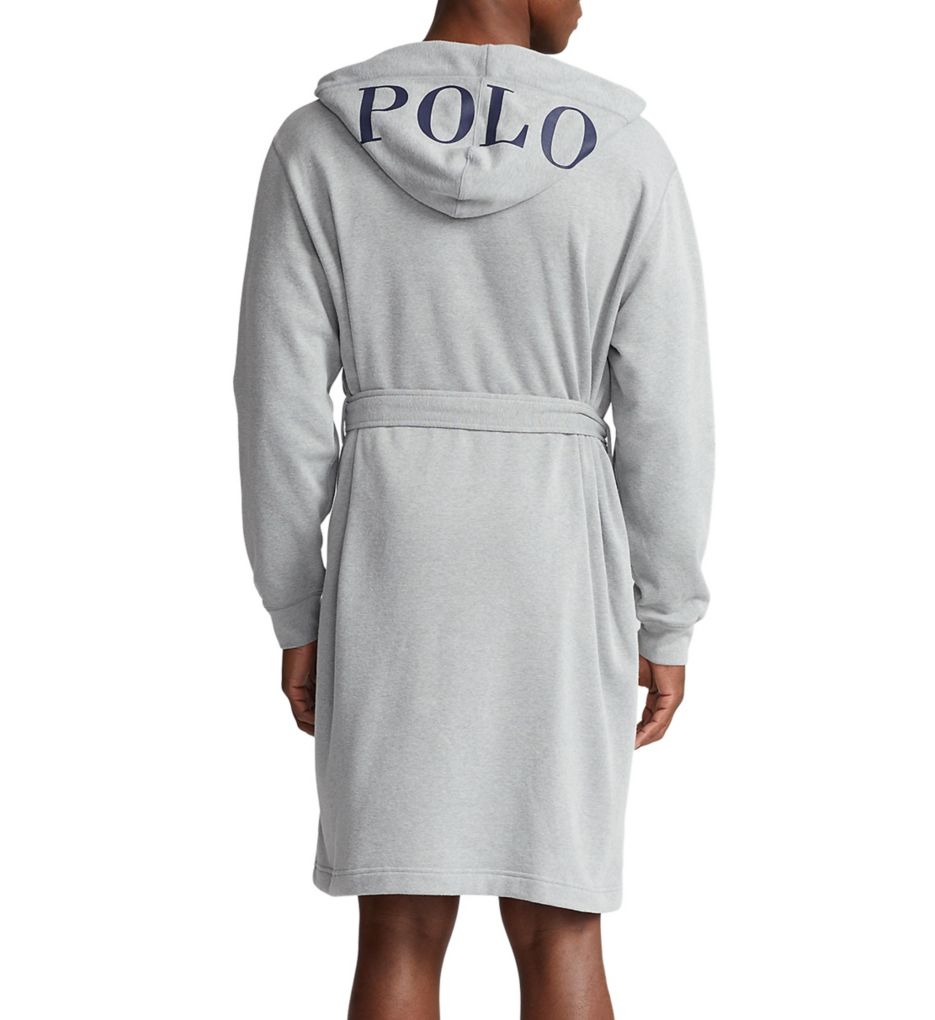 Brushed Fleece Hooded Robe Andover Heather S M by Polo Ralph Lauren