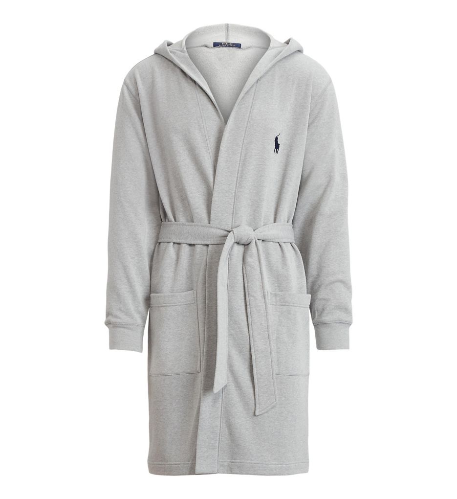 Brushed Fleece Hooded Robe Andover Heather S M by Polo Ralph Lauren