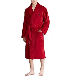 Microfiber Shawl Collar Plush Robe Eaton Red S/M