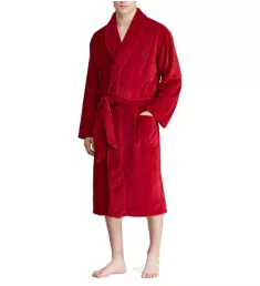 Microfiber Shawl Collar Plush Robe Eaton Red S/M