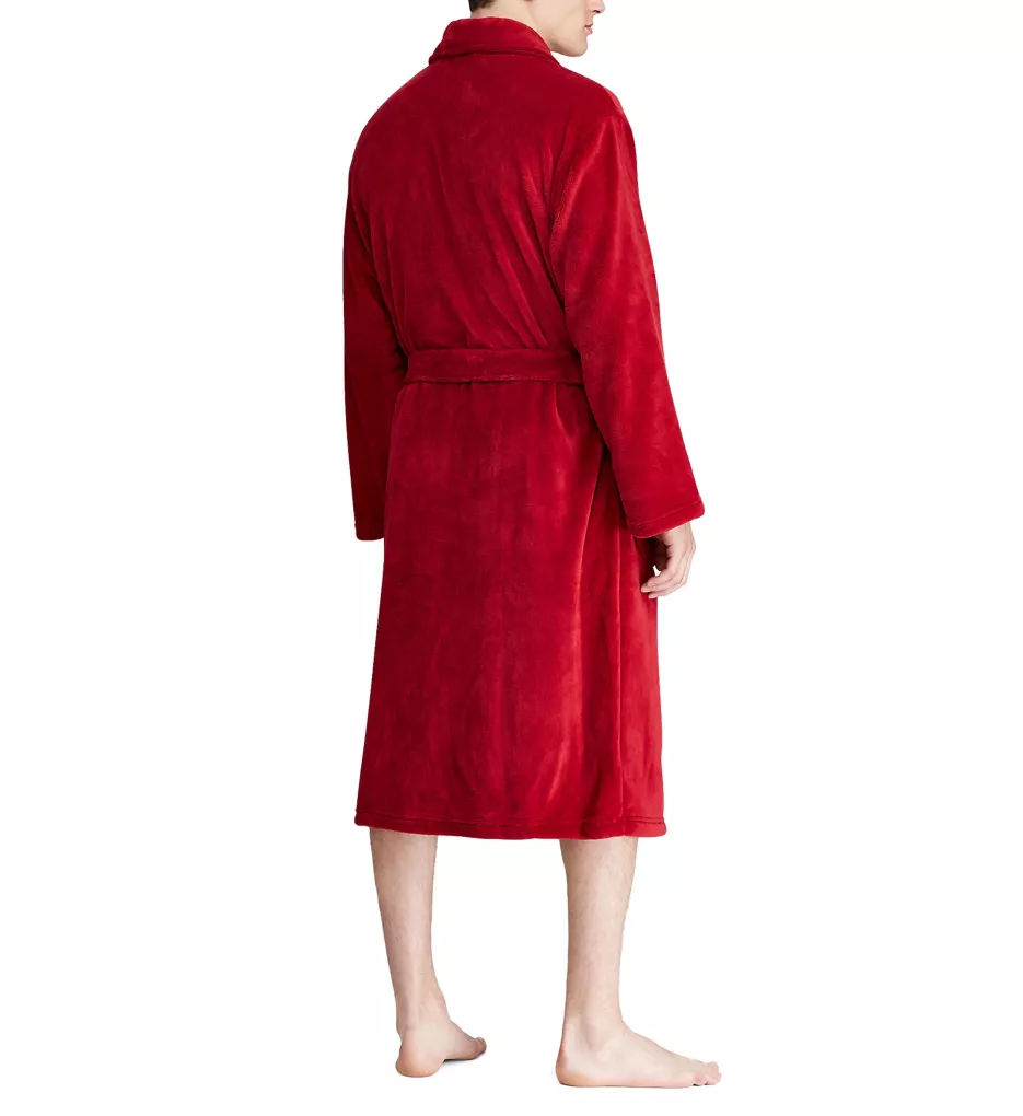 Microfiber Shawl Collar Plush Robe Eaton Red S/M