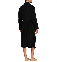 Microfiber Shawl Collar Plush Robe Polo Black S/M
