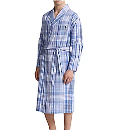 100% Cotton Soft Wash 40s Woven Robe Cruise Plaid/Navy L/XL