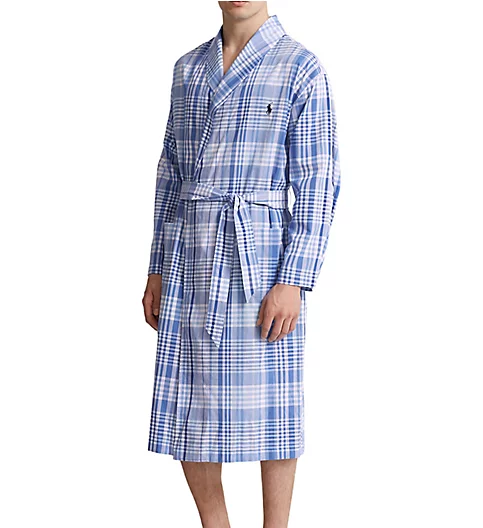Polo Ralph Lauren 100% Cotton Soft Wash 40s Woven Robe Cruise Plaid/Navy L/XL 