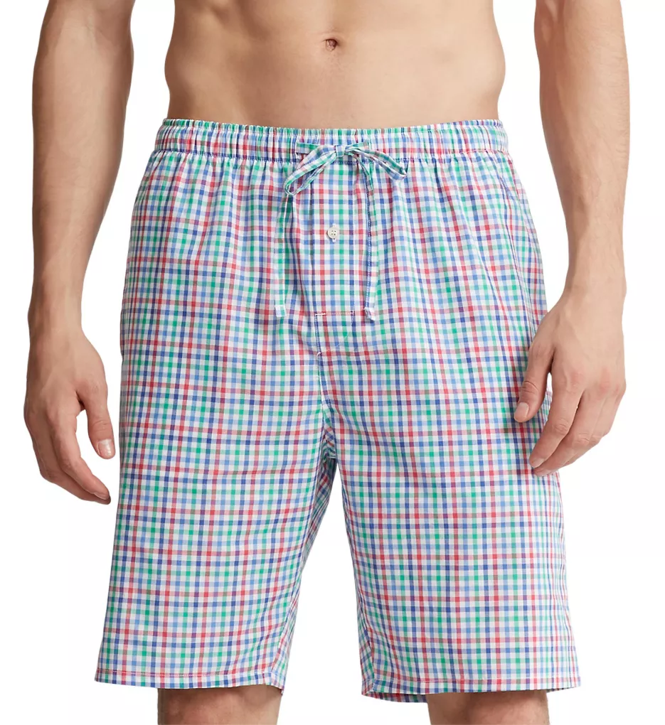 Printed Woven Sleep Short Plaid/Blue Pony L