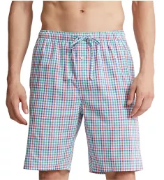 Printed Woven Sleep Short Plaid/Blue Pony L