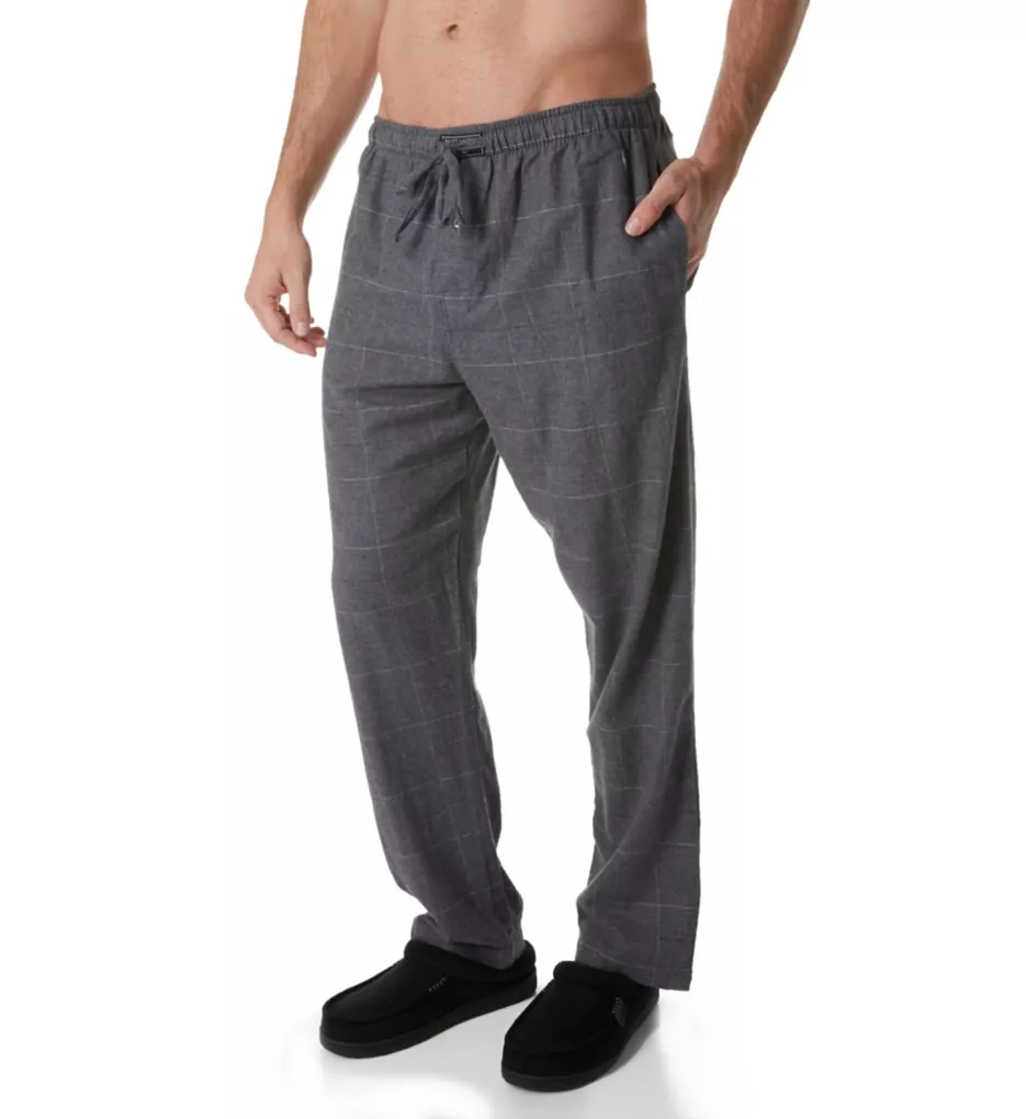 Tall Man Flannel Pajama Pant Charcoal Grey/Cream XLT