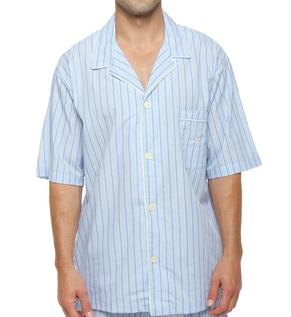 100% Cotton Woven Short Sleeve Sleepwear Top-fs