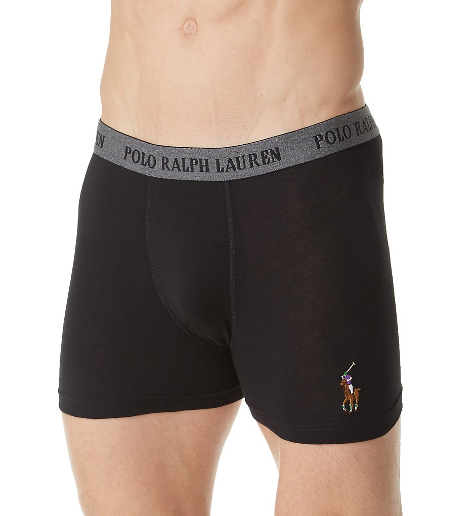 Polo Ralph Lauren P998 Polo Player Stretch Jersey Pouch Boxer Briefs (Polo Black)